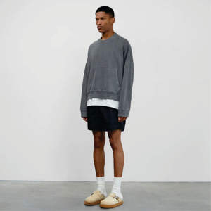 Sudadera con logotipo personalizado de 400GSM para hombre, sudadera de gran tamaño con cuello redondo y forro polar grueso de Color sólido, 6XL, etiqueta personalizada con estampado de hojaldre antirretráctil - Product Image 2