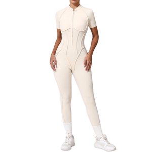 Mono deportivo para mujer, mono tridimensional con cremallera, levantamiento de cadera, mono deportivo de Yoga ajustado Abdominal - Product Image 5