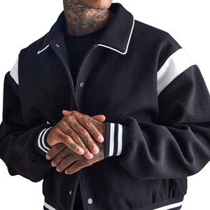 Veste universitaire d'hiver pour homme de qualité supérieure avec logo personnalisé, col montant, coupe-vent, couleur et logo personnalisés - Product Image 3