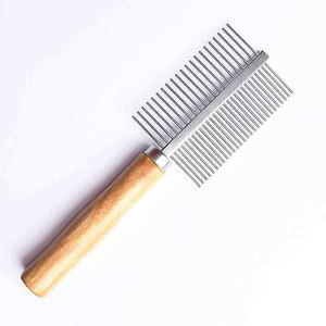 Pet Double Sided <b>Flea</b> <b>Comb</b> Stainless Steel Wood Handle Cat and Dog Pet Grooming <b>Combs</b> - Product Image 5