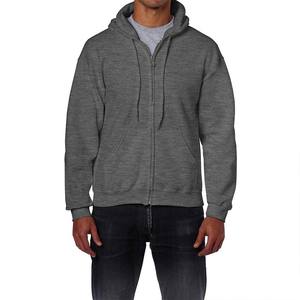 Logo Zipper Hoodie Men Streetwear High Quality Blank Heavyweight Cotton Oversized Hoodie Men - Product Image 4