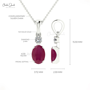 สร้อยคอเพชรสีขาวรูปวงรีทรงรีทำจากแร่มรกตธรรมชาติสี2025 0.72 CT - Product Image 2