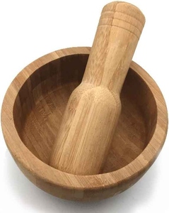 Juego de mortero y Maja de Madera rústica, molinillo tradicional de especias y hierbas para el hogar y chefs profesionales, uso de accesorios de cocina - Product Image 5