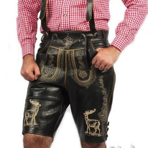 Prince allemand et autrichien hommes bavarois marron Oktoberfest Lederhosen Shorts Design personnalisé dernier pantalon allemand EB-0004 - Product Image 1