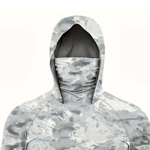 เสื้อฮู้ดตกปลาพิมพ์ลาย UPF 50 น้ำหนักเบา ราคาส่ง พร้อมผ้าคลุมคอ ป้องกันแสงแดด แขนยาว - Product Image 5