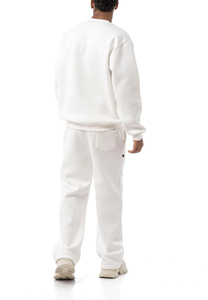 Conjunto Deportivo de Algodón Grueso Blanco para Hombre, Ropa Deportiva de Invierno, Fabricante Pakistaní, Venta al Por Mayor OEM - Product Image 3
