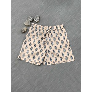 กางเกงขาสั้นผ้าฝ้ายพิมพ์ลายบล็อก 100% - ไซส์เล็ก ระบายอากาศได้ดี เอวกลาง ตกแต่งด้วยลวดลาย - Product Image 2