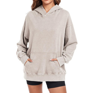Wholesale Customized Heavyweight Cotton Fleece <b>Acid</b> Washed Unisex <b>Drop</b> Shoulder Full Sleeved Long Length Oversized Winter Hooded - Product Image 2