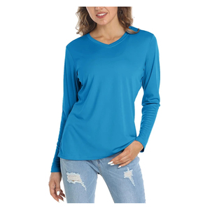 Verano Anti-uv Protección solar Ropa de protección solar Personalizado SPF 50 UV Camisas de pesca Manga larga con Sudadera con capucha Camiseta Mujer - Product Image 4