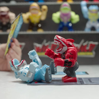 Sbabam-Jouet d'action style dessin animé 3D personnalisé, figurines d'action guerriers sauvages en caoutchouc avec Flow Pack