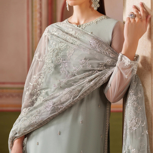 Elegant <b>Women</b> Shalwar Kameez <b>Suit</b> with Embroidered Cotton Silk Casual Kurta Straight <b>Trousers</b> Matching Dupatta for Daily Wear - Product Image 4