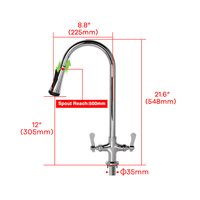 Robinet de cuisine extractible en laiton robuste avec douchette flexible, installation facile, pour cuisine commerciale - Promotion