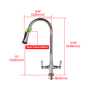 Robinet de <span class=keywords><strong>cuisine</strong></span> extractible en laiton robuste avec douchette flexible, installation facile, pour <span class=keywords><strong>cuisine</strong></span> commerciale - Promotion - Product Image 2