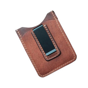 Custom Luxury <b>Men's</b> Bifold Short <b>Card</b> <b>Holder</b> PU Leather <b>Wallet</b> Anti-RFID Blocking Pure Leather Money Clip - Product Image 2