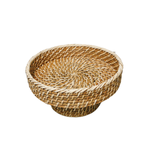 Bandeja de mimbre ecológica para servir postres, bandeja tejida de aspecto único con soporte, precio barato de Vietnam - Product Image 1