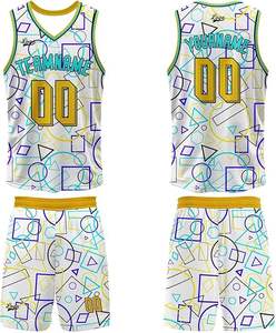 ชุดเสื้อบาสเก็ตบอลแบบกลับด้านได้สำหรับทีมสโมสรเสื้อสองชั้นพร้อมกางเกงขาสั้นพิมพ์ลาย - Product Image 4