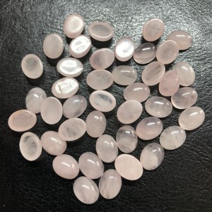 Vente en gros de quartz rose naturel de qualité AAA 10x12mm, cabochon ovale en vrac Vivaaz Gemmes certifié IGI rose semi-précieux calibré - Product Image 3