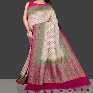 Choli Regal สานประเพณีด้วยผ้าส่าหรีผ้าไหมผ้าทอเหมาะสำหรับช่วงเทศกาลงานแต่งงานงานพิเศษ - Product Image 2