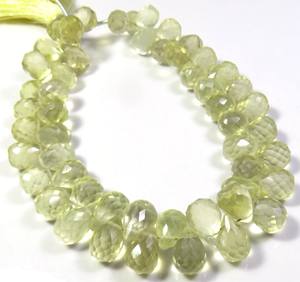 ลูกปัดหยดน้ำตาเหลี่ยมเพชรพลอยเลมอนธรรมชาติขนาด8-11มม. สีเหลือง Briolette อัญมณีหลวมเครื่องประดับ DIY เกรดสูง - Product Image 4