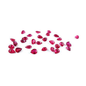 Natural Bangkok Ruby Faceted <b>Beads</b> 5x7mm 6x8mm Calibrated Pears Fine Quality Loose for DIY Jewelry Making Heat Treated <b>Red</b> - Product Image 1