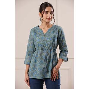 Haut de loisirs imprimé à la main Afreen Rehnuma - Product Image 1