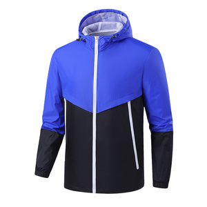 Veste coupe-vent en toile enduite légère personnalisée OEM pour hommes col montant à capuche fermeture éclair imperméable hiver - Product Image 2