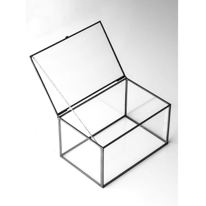 Customized Black Finished <b>Clear</b> Glass <b>Box</b> with Brass Border for Jewelry Cosmetics Weddings Home Decor Ring Boxes Gift Boxes - Product Image 2