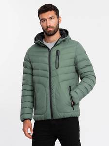 Custom Factory Men's Quilted Sports <b>Jacket</b> with Contrasting Zipper Warm Waterproof Down Puffer <b>Workout</b> Outdoor <b>Jacket</b> for Men - Product Image 4