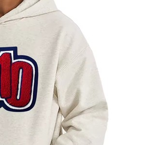 Latest <b>Design</b> Men Chenille Embroidery Hoodies High Quality Breathable Comfortable Hot Selling 100% Cotton Eco-Friendly Winter - Product Image 4