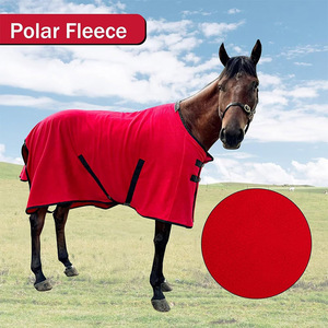 나일론 안감 면 필과 폴라 양털 소재가있는 멋진 여름 해군 안정 말 깔개 여행 양털 쿨러 - Product Image 3