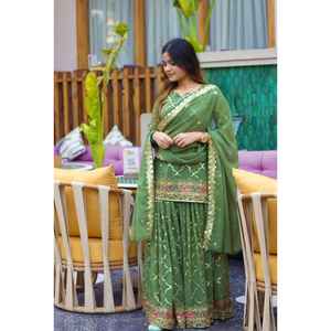Nuevo Salwar Kameez de Seda Chino de Diseño Moderno y Elegante con Dupatta de Secado Rápido para Bodas y Fiestas en Todas las Estaciones - Product Image 1