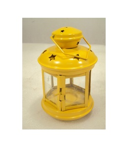 Yellow Color Metal <b>Mini</b> <b>Lantern</b> for Home Living Room Table Top Decorative Item - Product Image 1