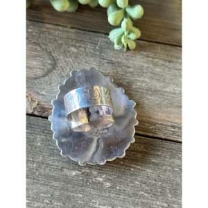 Darlene Begay Sterling Silver Multi Stone <b>Adjustable</b> <b>Ring</b> Rhodium Plated Bezel Set Gemstone Jewelry - Product Image 5