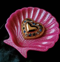 Plateau à bijoux en résine de style américain moderne, organisateur de vanité, petit cadeau fait main, multicolore, 10 cm, rangement pour bibelots
