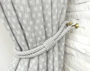 Juego de 2 Amarres para Cortinas de Cuerda de Algodón Gris: Decoración Minimalista Boho para Ventanas - Product Image 1