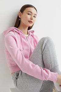 Custom Logo <b>Cropped</b> <b>Zip</b> <b>up</b> Hoodies Women Casual Detailed Cotton Hoodies for Daily Outfit Streetwear Crop Top Hoodie Sweatshirts - Product Image 3