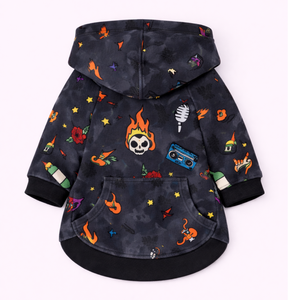 Rock And Roll Dog Hoodie Graphic Print Soft Fleece Pet <b>Sweatshirt</b> With Hood Cozy Warm Pullover Winter Wear Dogs - Product Image 5