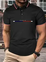 Polo à motif d'été pour hommes, polo décontracté pour hommes.
