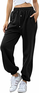 Pantalon de jogging taille élastique 100% coton pour femmes avec poche latérale Street Wear Fitness Workout Track Gym pantalon pour l'hiver - Product Image 5