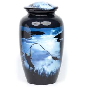 Diseño de águila y urna de cremación para adultos de aluminio con acabado en color negro Urnas de cremación funeraria de metal de forma clásica. - Product Image 6