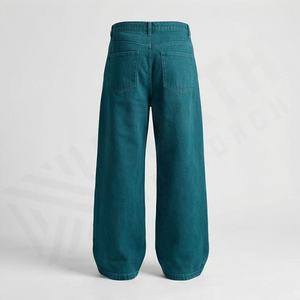 Jeans pour hommes rétro, design personnalisé, streetwear, jambes larges superposées, délavés au soleil, baggy, denim, pantalon, lavage à l'acide, durable, tendance - Product Image 2