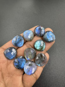 สร้อยข้อมือลาบราดอไรต์ธรรมชาติคุณภาพสูงตัดรูปหัวใจอัญมณีหลวมสำหรับทำเครื่องประดับหินทับทิมขายส่ง - Product Image 2