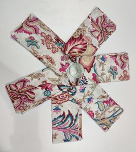 Serviette de table en coton imprimé floral fait à la main serviettes de table légères pliables fête de mariage noël restaurant hôtel événement - Product Image 4