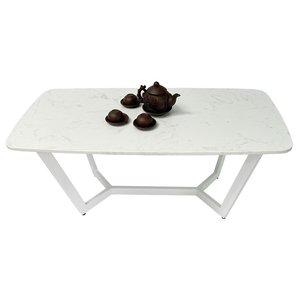 Table de salon rectangulaire moderne avec plateau en pierre et structure en fer (TT68174) - Product Image 2