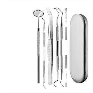 Mejor Venta de alta calidad removedor de cálculo dental dentista 6 piezas conjunto de herramientas con espejo escalador instrumentos quirúrgicos - Product Image 2