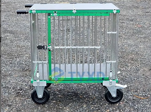 Portable grand <span class=keywords><strong>chariot</strong></span> d'exposition <span class=keywords><strong>pour</strong></span> animaux de compagnie <span class=keywords><strong>chariot</strong></span> en aluminium pliable <span class=keywords><strong>chien</strong></span> toilettage bras bouton fermeture élégant motif Animal - Product Image 5
