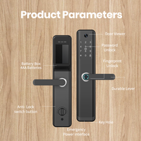 Kunci Pintar Elektronik P05 Terlaris untuk Pintu Kamar Tidur, Sistem Keamanan Tanpa Kunci dengan Sidik Jari, Kata Sandi, dan NFC TTLock