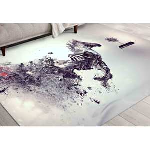 Tapis à imprimé zèbre réaliste : Décoration moderne pour salon, tapis fin non tissé - Product Image 2