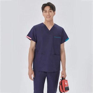 Uniforme quirúrgico de manga corta con cuello en V, trajes de fregado quirúrgico, uniforme de Enfermería de alta calidad, traje de trabajo de seguridad clínica, ropa OEM - Product Image 3