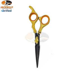 Ciseaux de barbier professionnels en acier inoxydable japonais avec manche doré, pointe arrondie, pour la coupe de cheveux, fournitures de salon de coiffure - Product Image 5